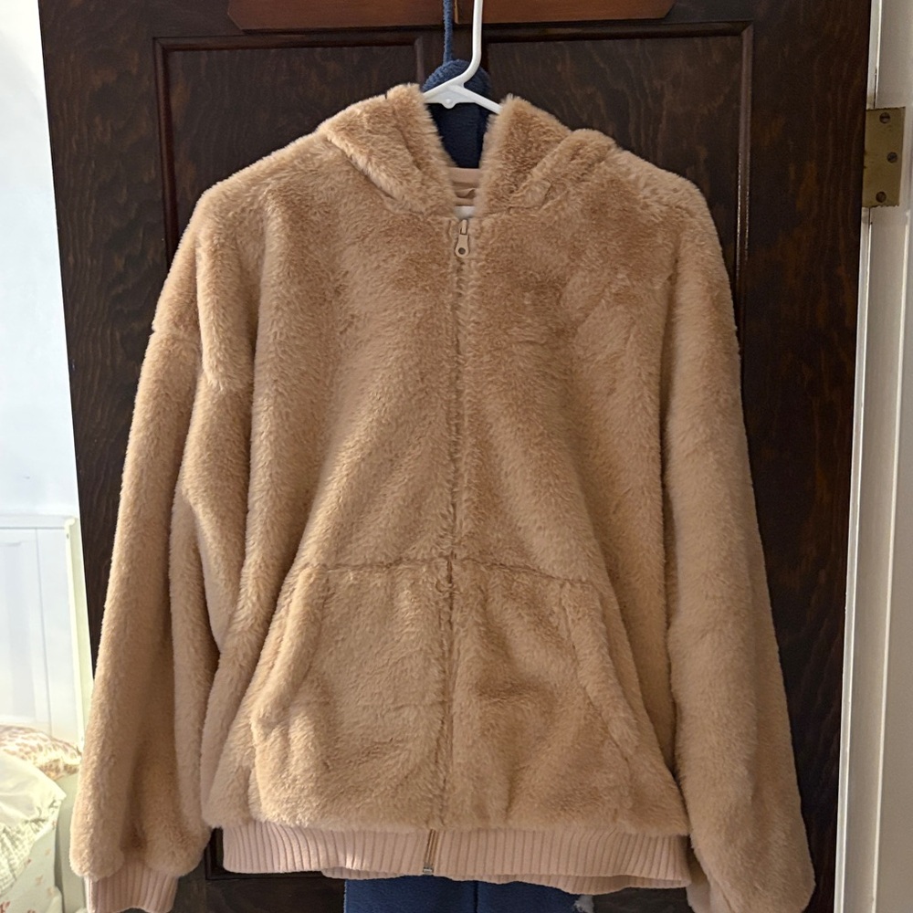 Aerie Faux Fur zip up hoodie